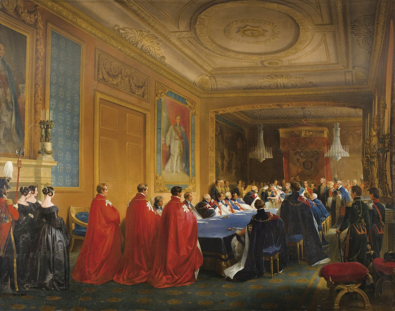 Louis-Philippe obdržel Řád podvazku z rukou mladé královny Viktorie, 1844 od Nicolas Louis Francois Gosse