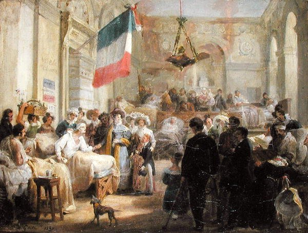 Královna Marie-Amelie (1782-1866) Návštěva raněných v Ambulance de la Bourse, 25. srpna 1830 od Nicolas Louis Francois Gosse