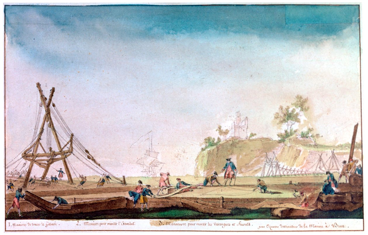 Přístav Brest, c1750-1810 od Nicolas Marie Ozanne