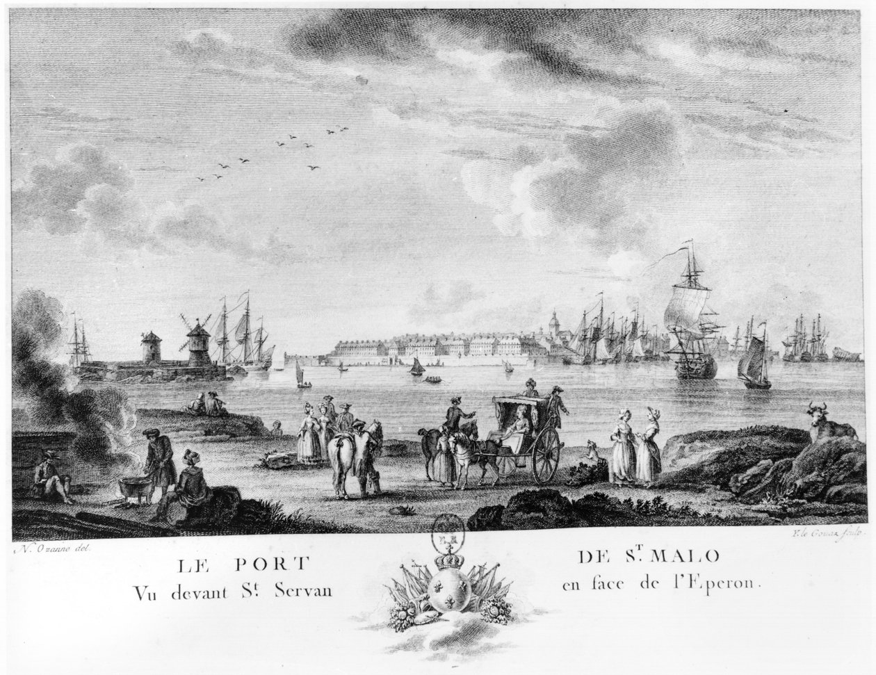 Pohled na St. Malo od Nicolas Marie Ozanne