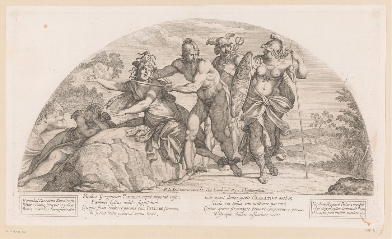 Perseus setne hlavu Medúzu Příběhy z Odyssey (název série) od Nicolas Mignard