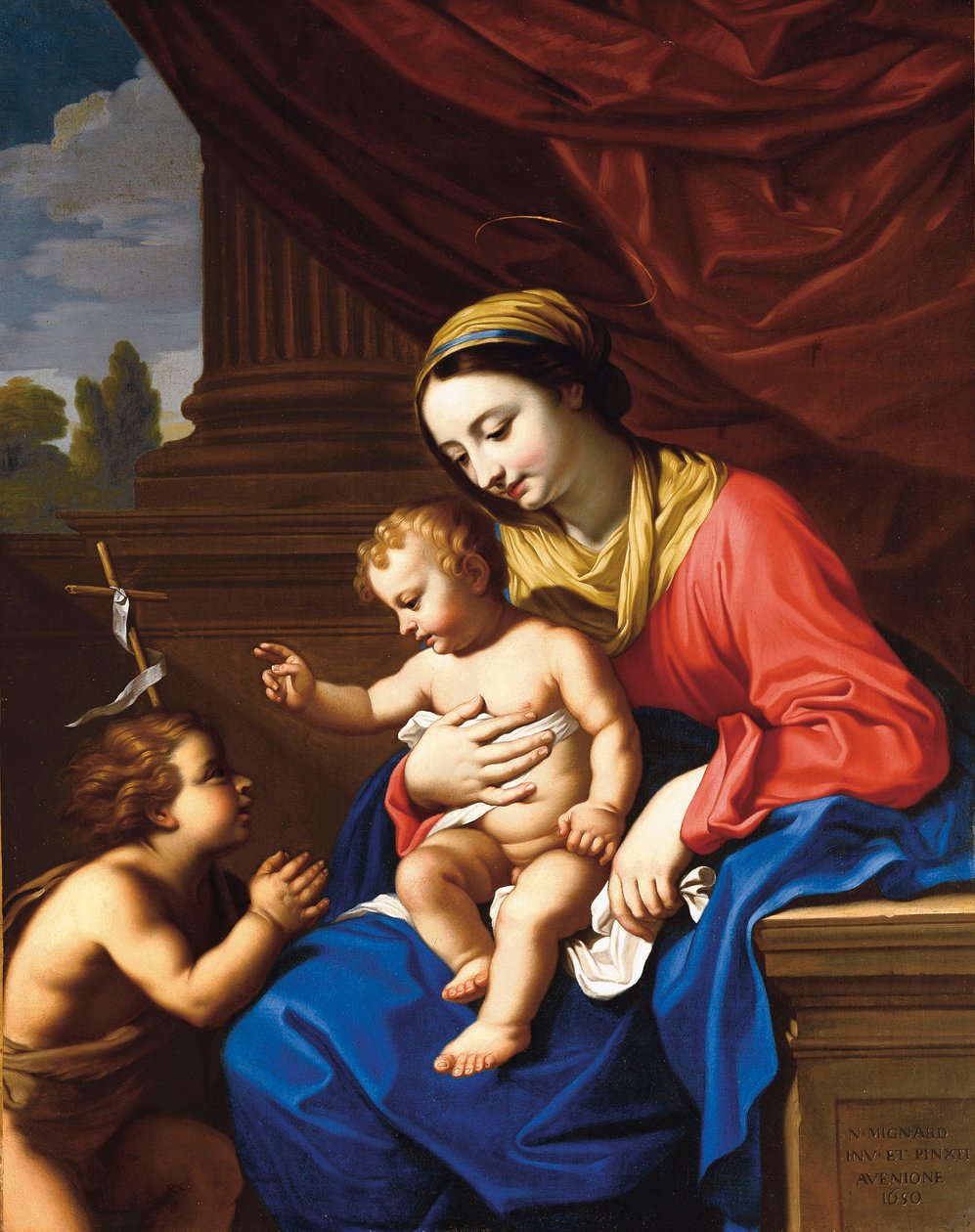 Panna a dítě se svatým Janem Křtitelem, 1650 od Nicolas Mignard