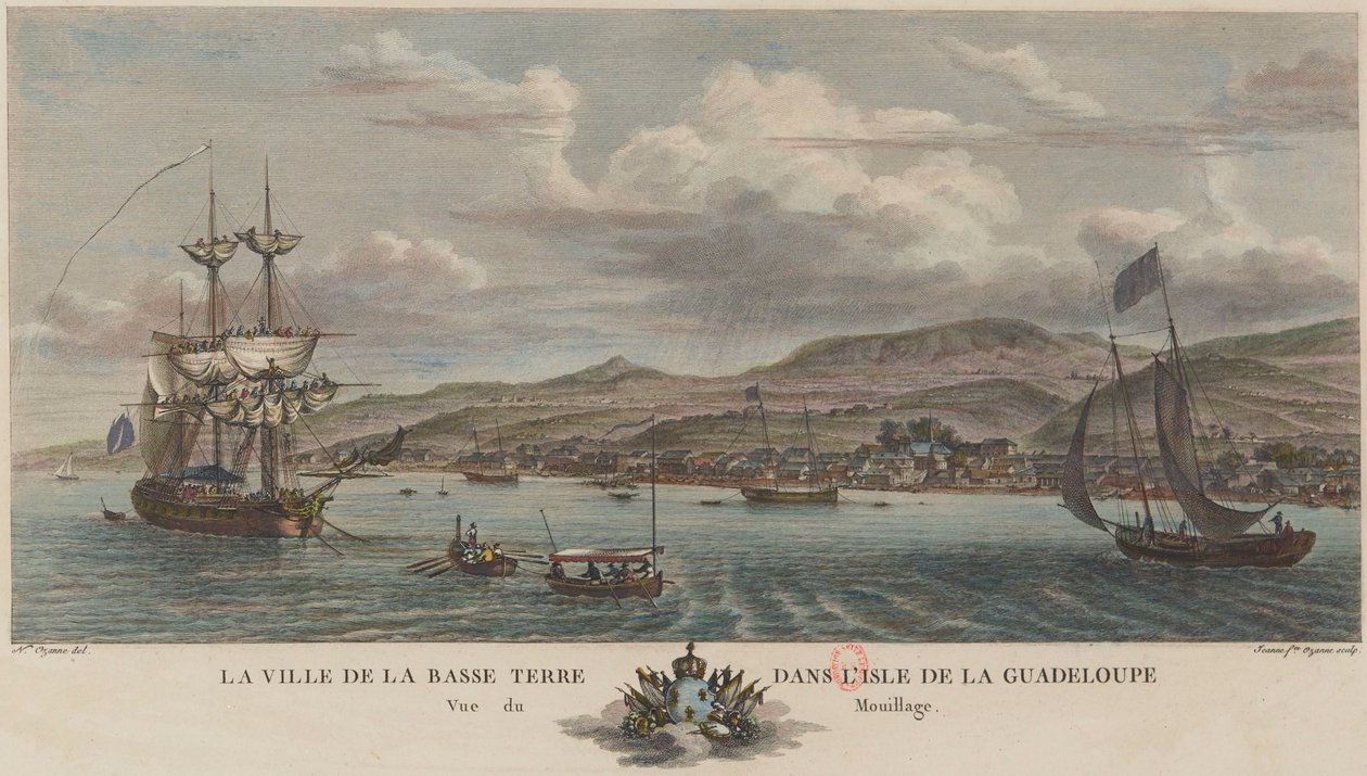 Kotviště Basse-Terre na Guadeloupu v roce 1776 od Nicolas Ozanne