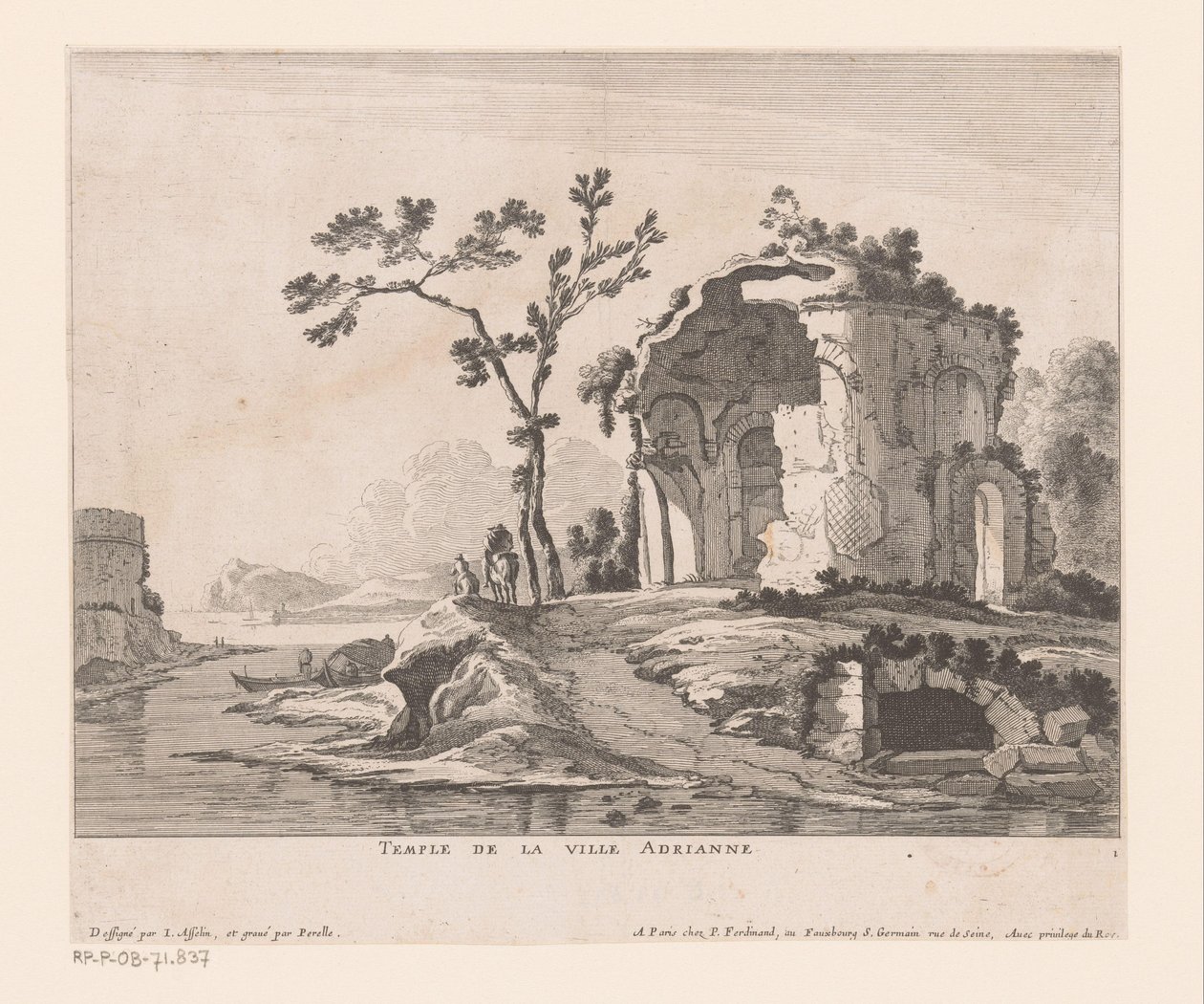 Zřícenina vily Adriana City Temple Adrianne (název na objektu) od Nicolas Perelle