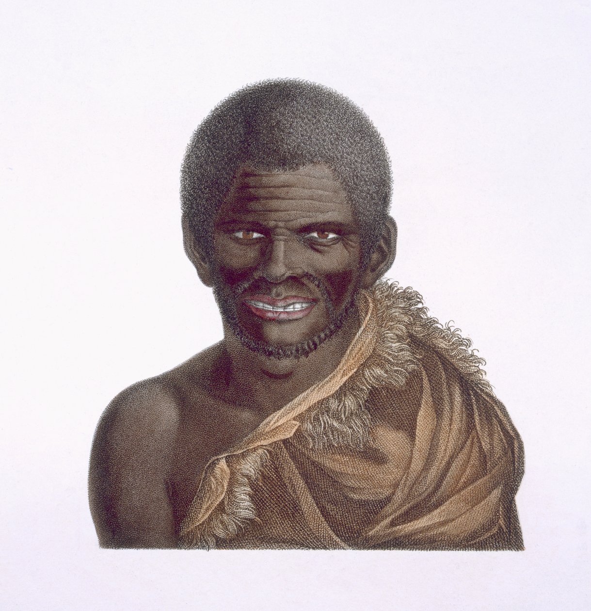 Portrét muže jménem Paraberi, země Van Diemens, 1791, vydáno 1815 od Nicolas Petit
