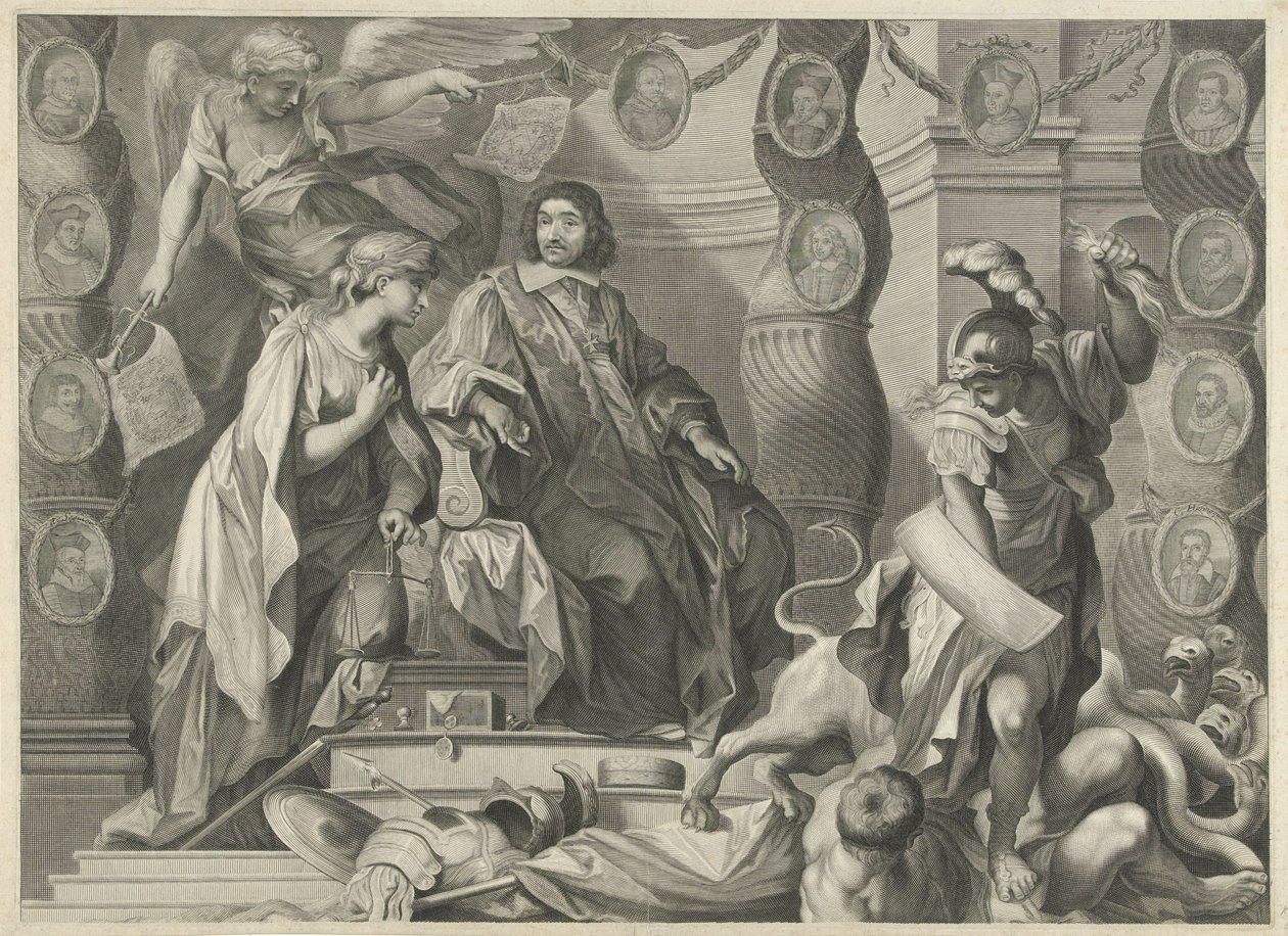 Propagační tisk Aegidius Le Maistre (1663), horní část od Nicolas Pitau (I)