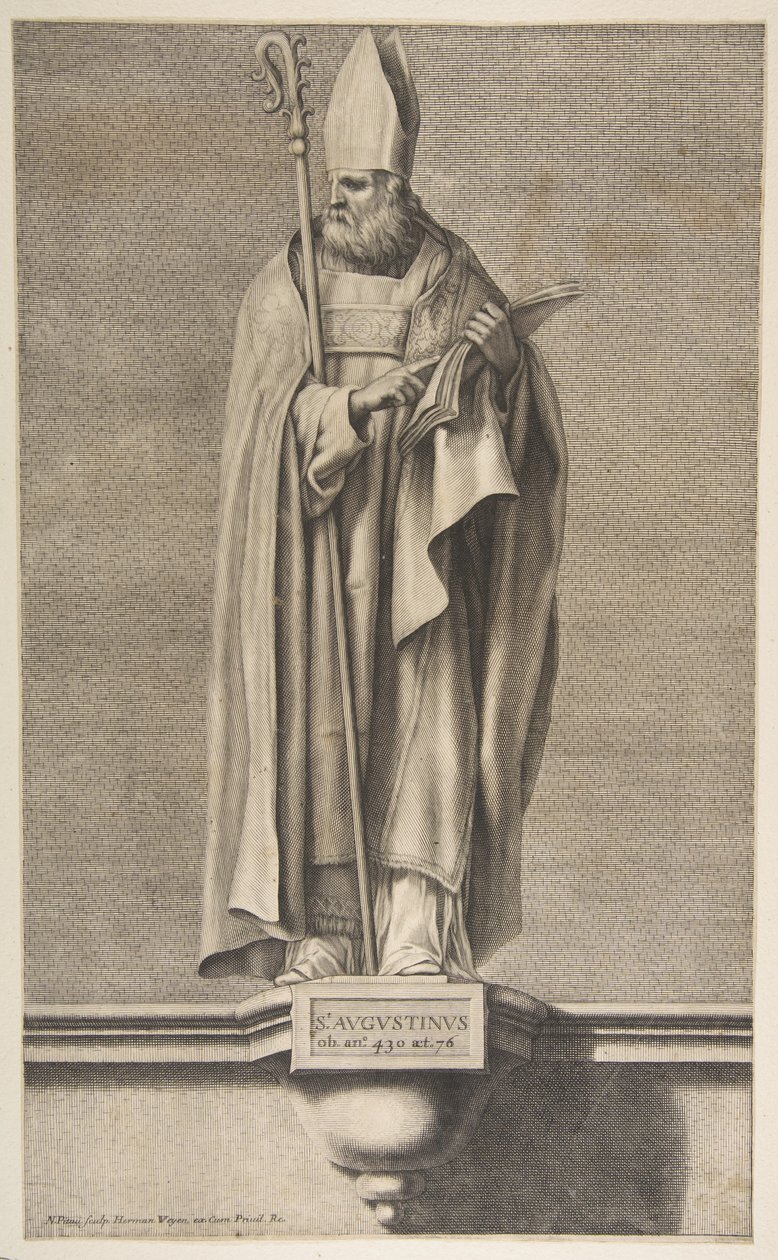 Svatý Augustin.n.d. od Nicolas Pitau