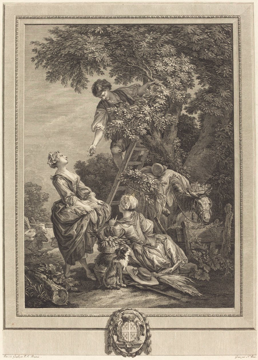 Třešně od Nicolas Ponce after Pierre Antoine Baudouin