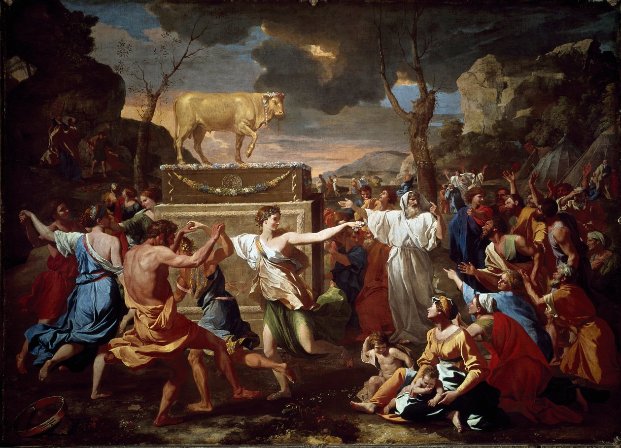 Klanění zlatého telete od Nicolas Poussin