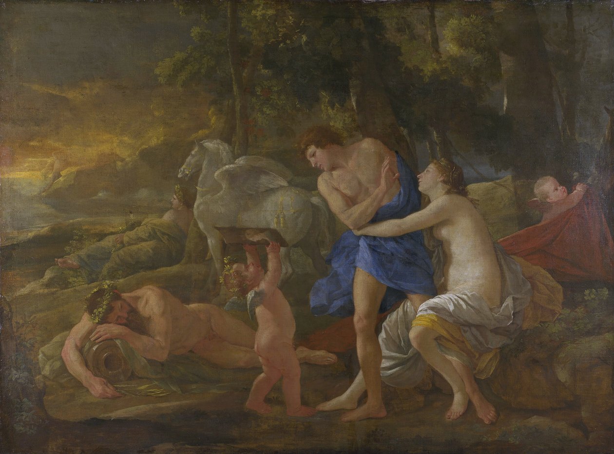 Cephalus a Aurora, asi 1630 (olej na plátně) od Nicolas Poussin