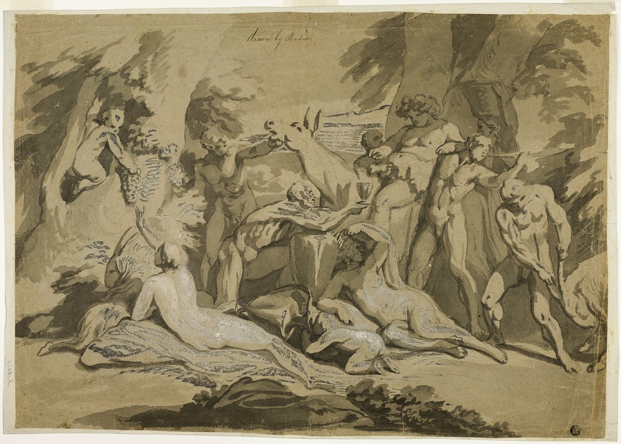 Opilý Silenus Satyr a nymfy od Nicolas Poussin