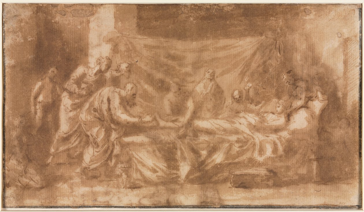 extrémní pomazání (recto) od Nicolas Poussin