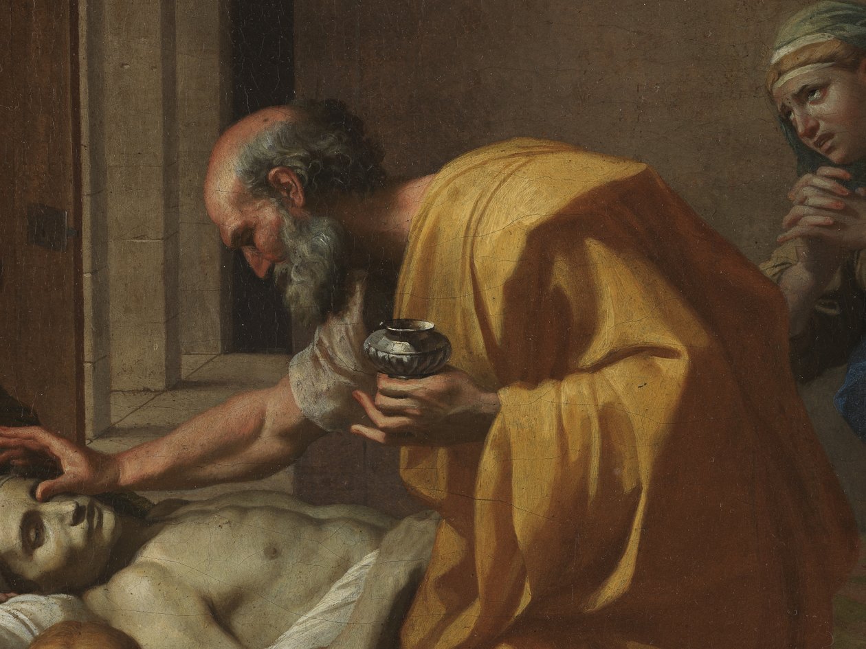 Extrémní pomazání, ze Sedmi svátostí, 1638-40 od Nicolas Poussin