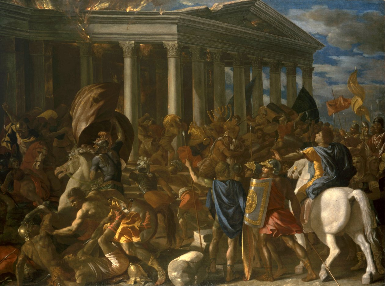 La Destruction du temple de Jerusalem - Zničení jeruzalémského chrámu, Poussin, Nicolas (1594-1665). Olej na plátně od Nicolas Poussin