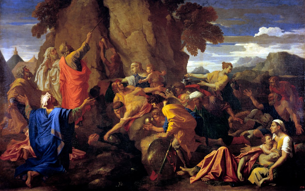 Mojžíš udeřil do skály, 1649 od Nicolas Poussin