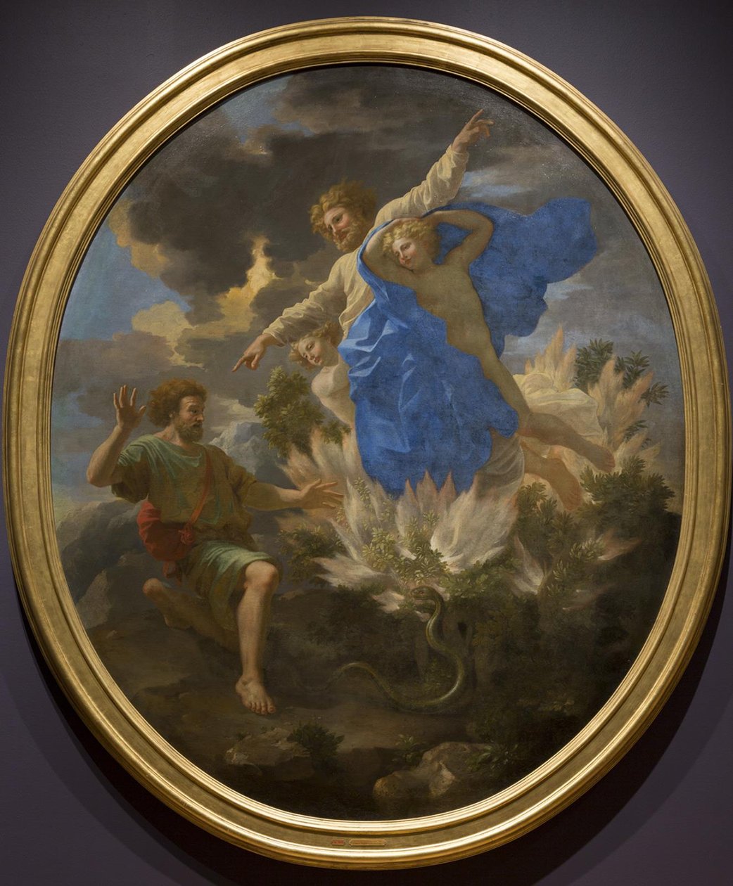 Mojžíš a hořící keř od Nicolas Poussin