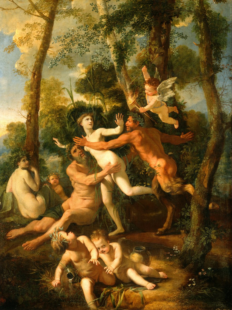 Pan und Syrinx od Nicolas Poussin