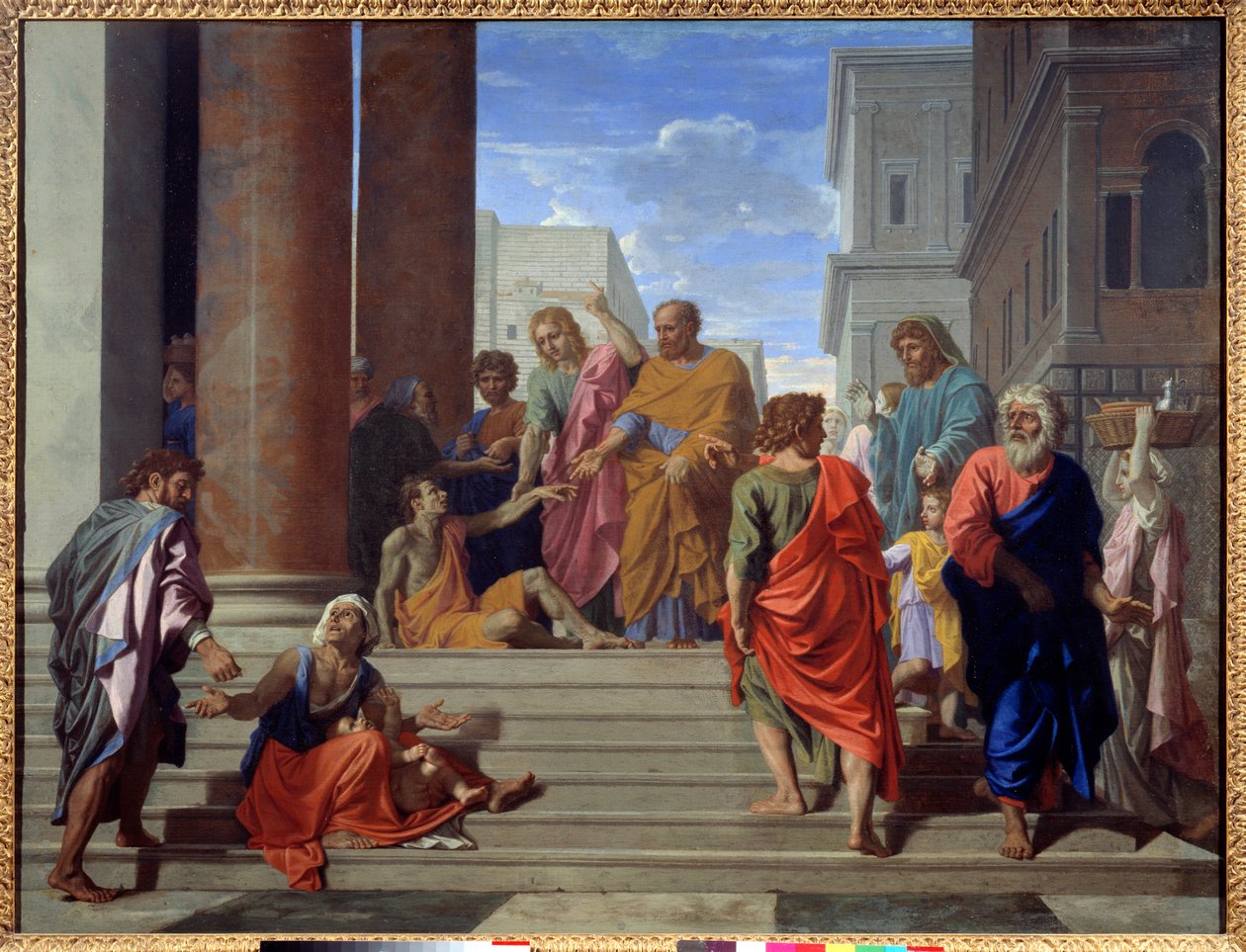 Svatý Petr a svatý Jan vedou chromé od Nicolas Poussin