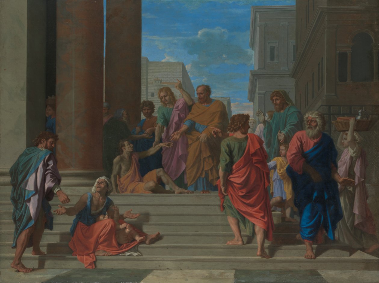 Svatí Petr a Jan uzdravující chromého muže, 1655. od Nicolas Poussin