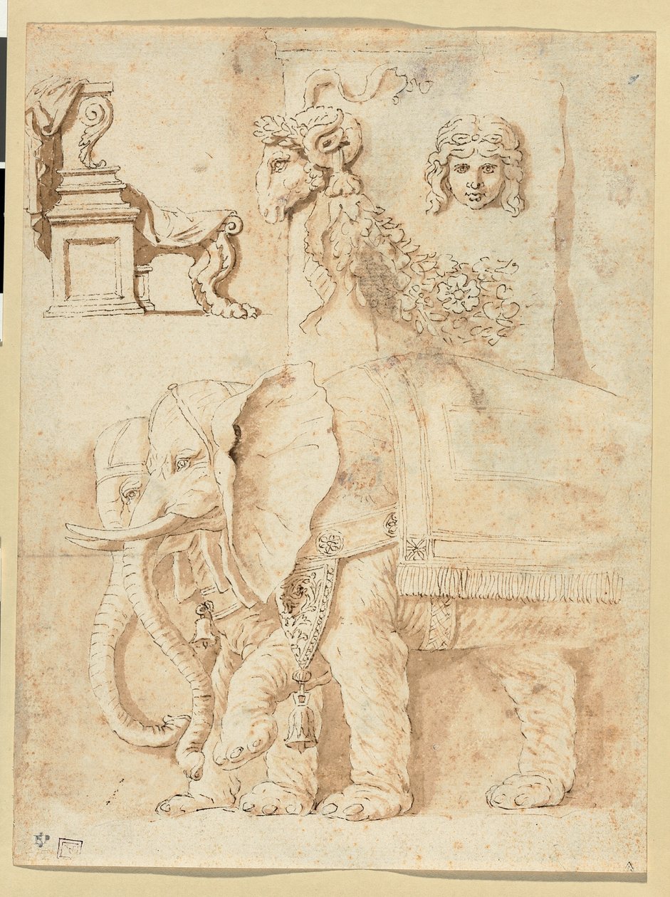 Studie podle Andrey Mantegny, Giulia Romana a antiky od Nicolas Poussin
