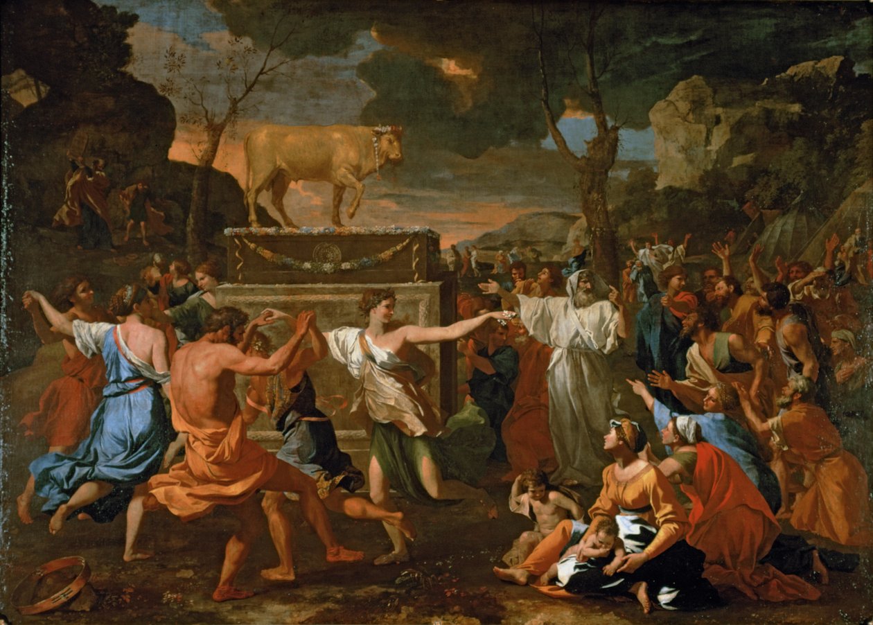 Klanění zlatému teleti... od Nicolas Poussin