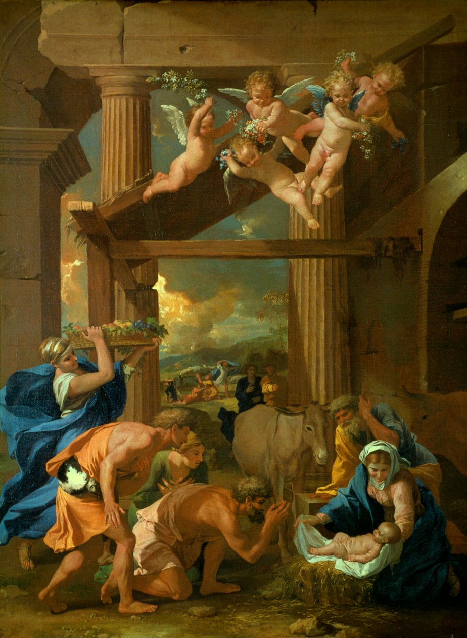 Klanění pastýřů, c1633 od Nicolas Poussin