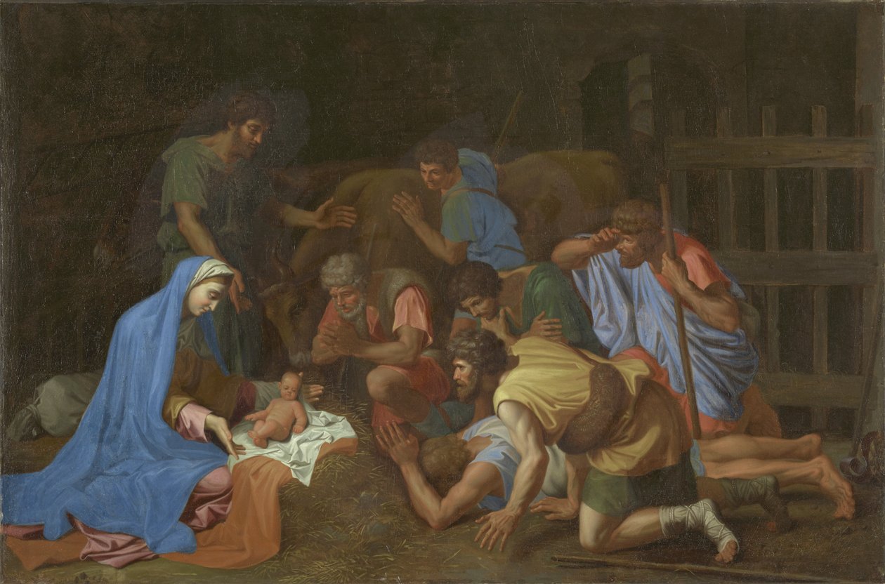 Klanění pastýřů, kolem roku 1653 od Nicolas Poussin