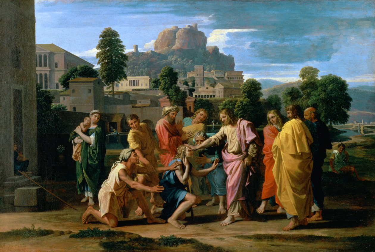 Slepý z Jericha aneb Kristus uzdravující slepce, 1650 od Nicolas Poussin