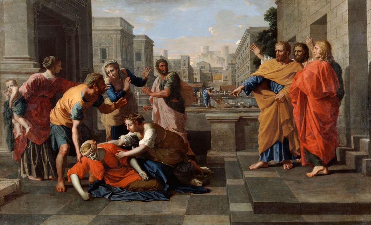 Smrt Safiry, 1652 od Nicolas Poussin