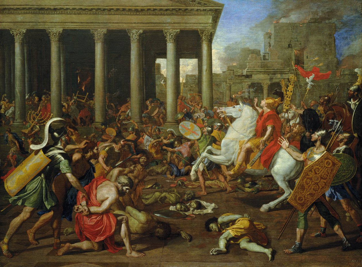 Zničení jeruzalémských chrámů Titem, c.1638/39 od Nicolas Poussin