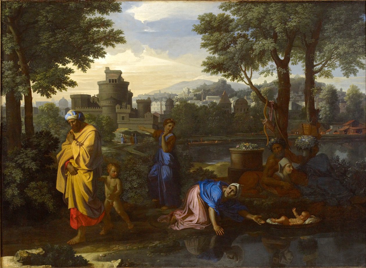 Vystavení Mojžíše, 1654 od Nicolas Poussin