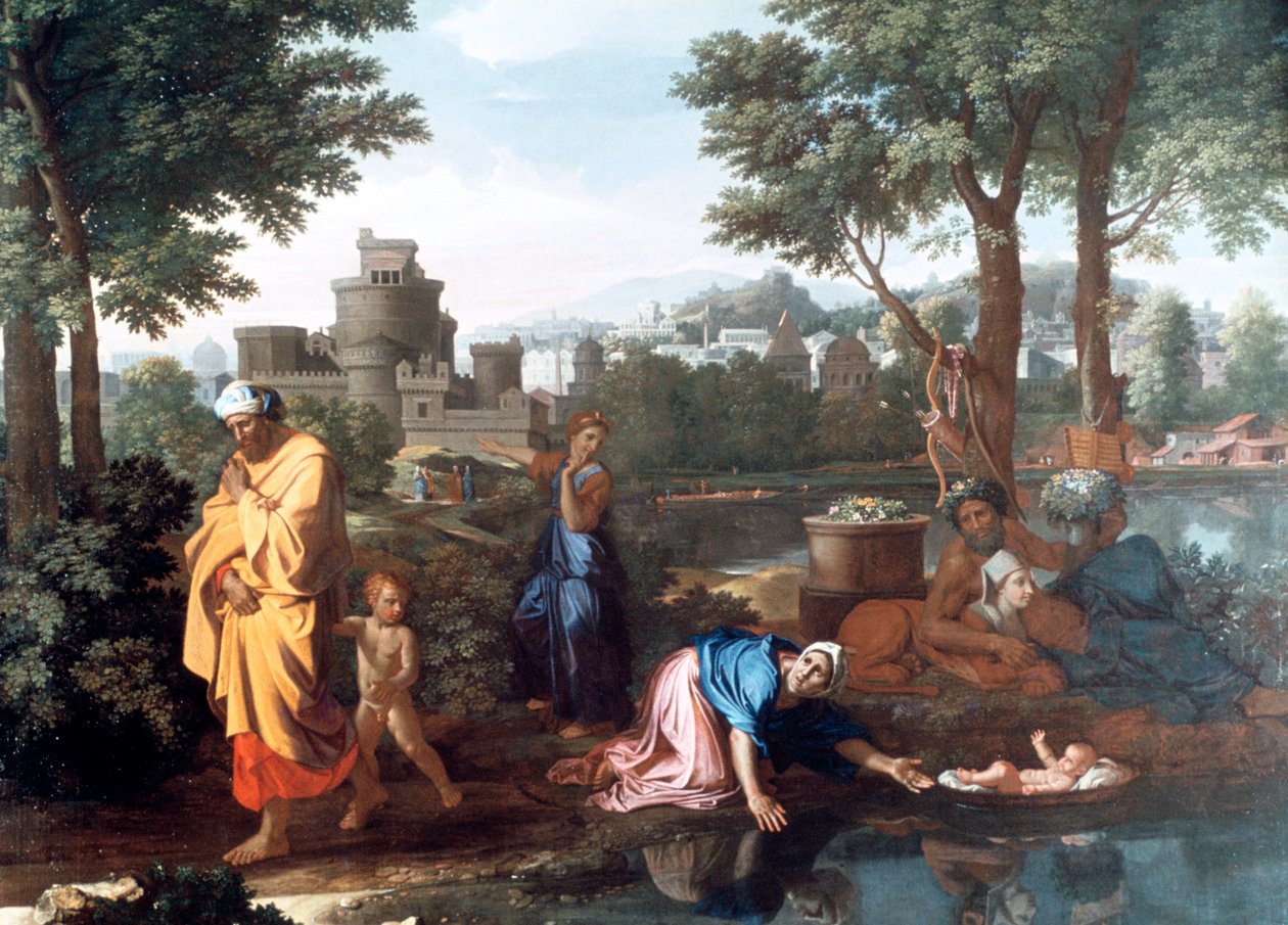 Vystavení Mojžíše, 1654 od Nicolas Poussin