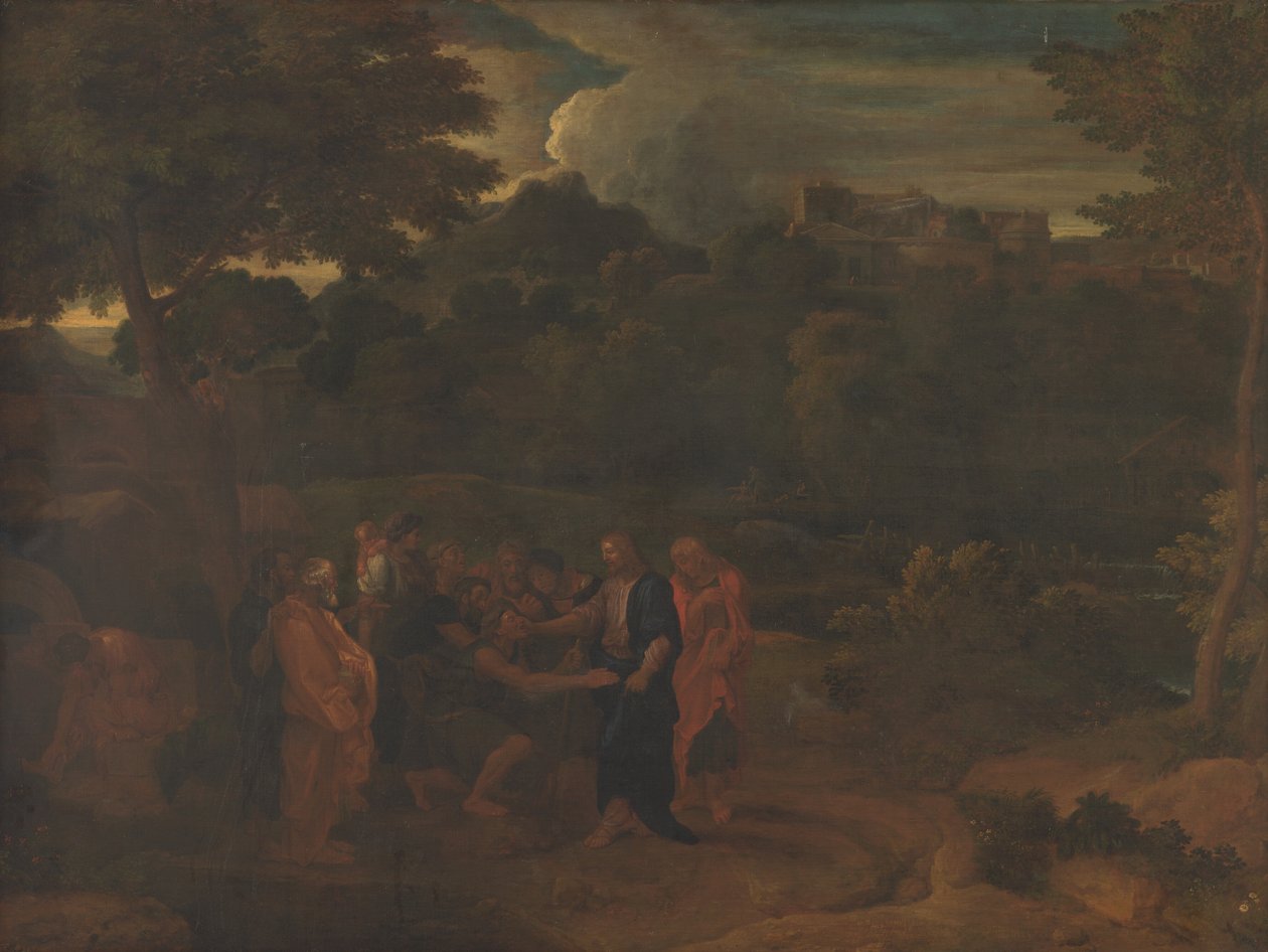 Uzdravení dvou slepců v Jerichu od Nicolas Poussin