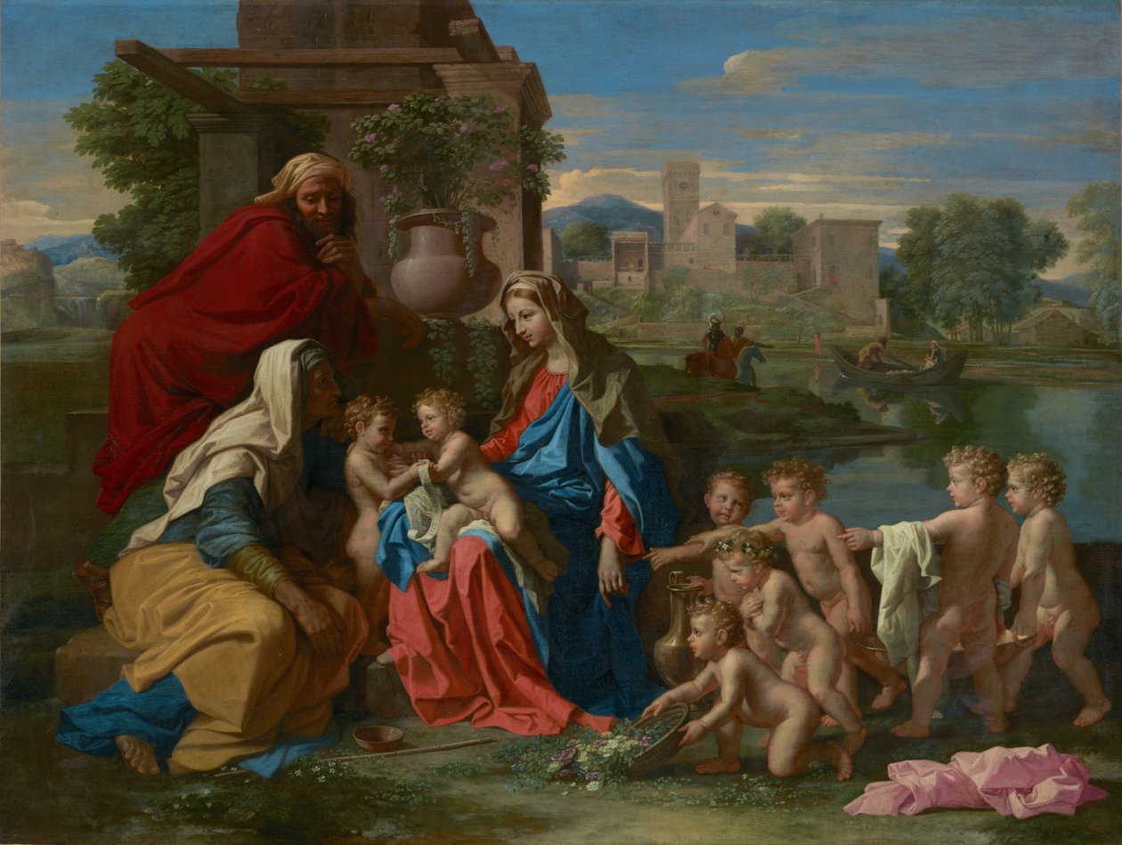 Svatá rodina, c.1651 (olej na plátně) od Nicolas Poussin
