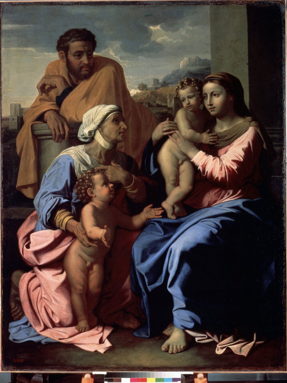 Svatá rodina s Janem Křtitelem a svatou Alžbětou od Nicolas Poussin