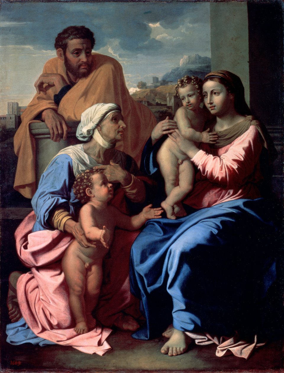 Svatá rodina s Janem Křtitelem a svatou Alžbětou, 1644-1655. od Nicolas Poussin