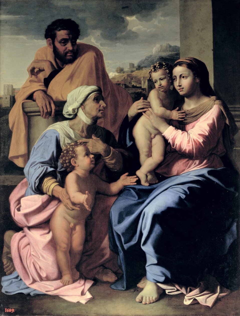 Svatá rodina se svatou Alžbětou a Janem Křtitelem od Nicolas Poussin