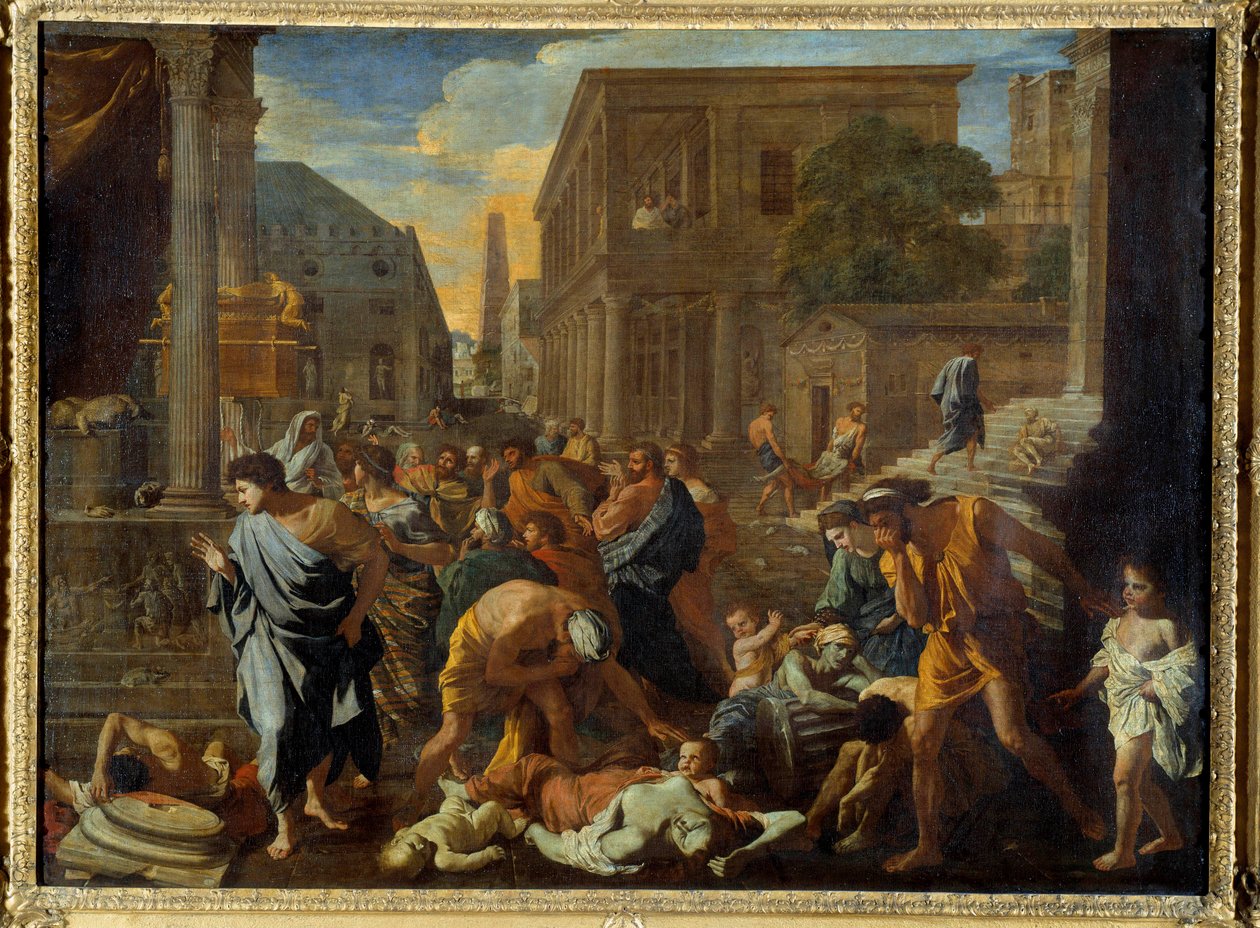 Mor Asdod říká, že Pelištejci byli zasaženi morovým obrazem od Nicolase Poussina od Nicolas Poussin