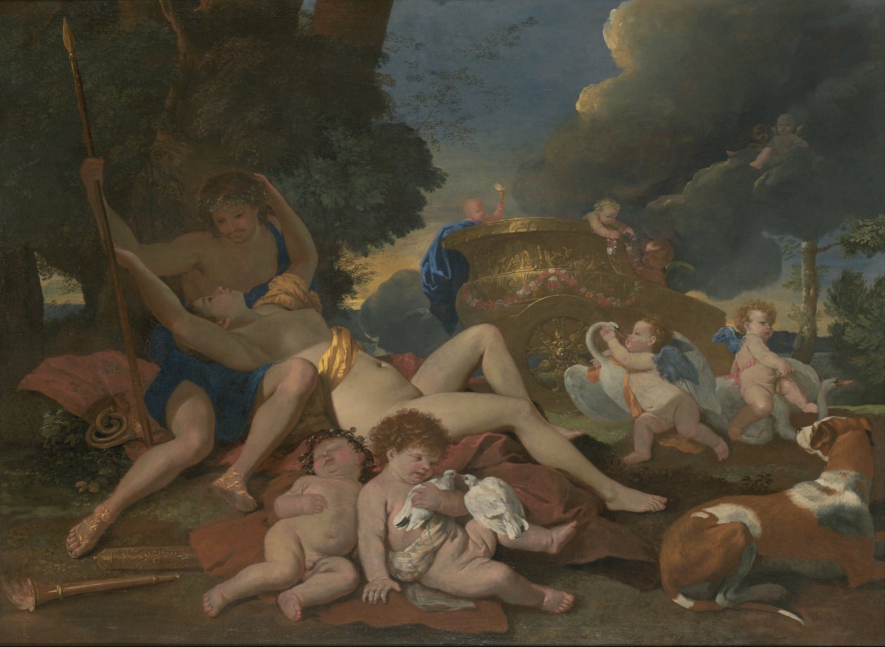 Venuše a Adonis od Nicolas Poussin