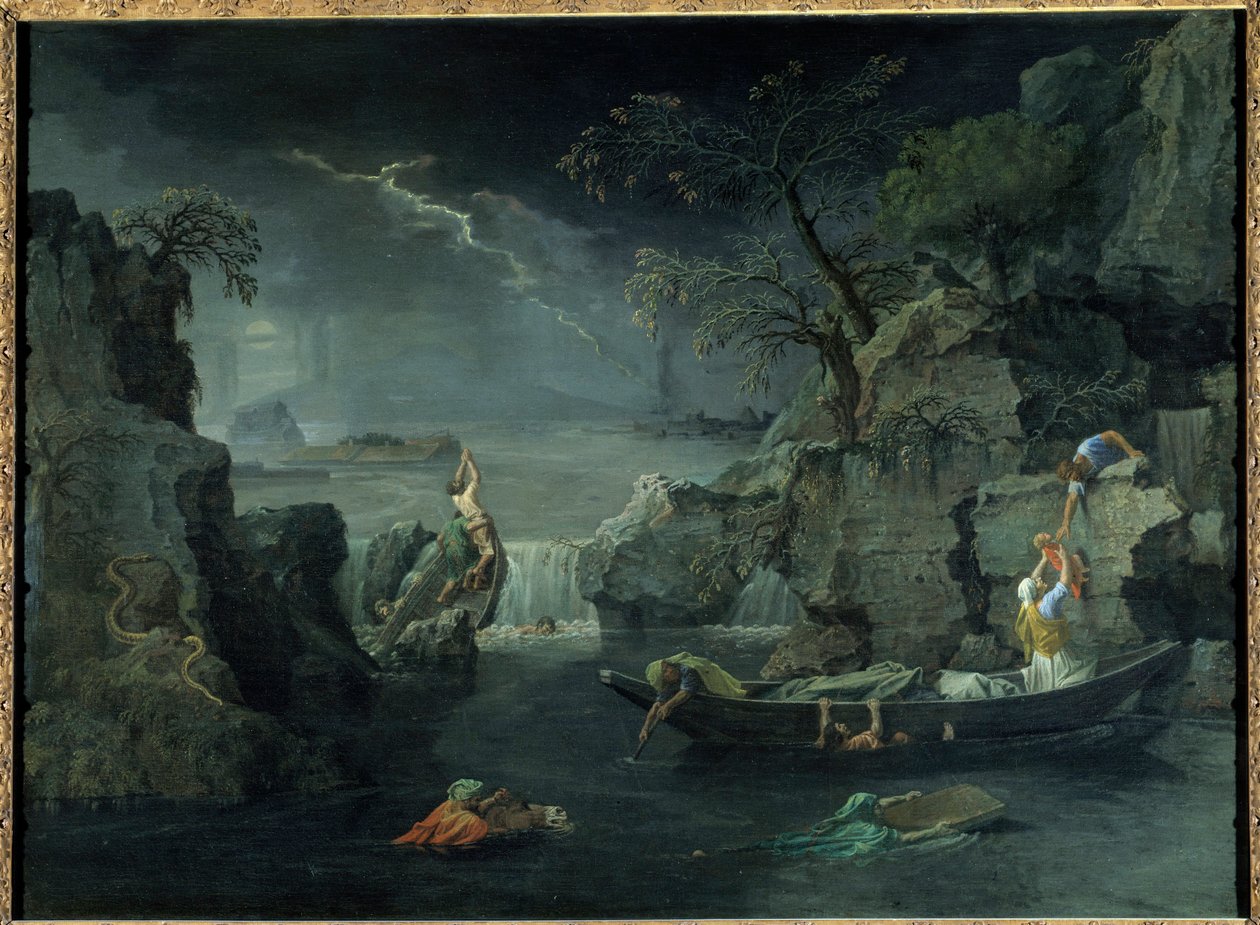 Zima nebo záplava. Obraz Nicolase Poussina (1594-1665), cca 1660-1664. Olej na plátně. Rozměr: 1,18 x 1,60 m. od Nicolas Poussin