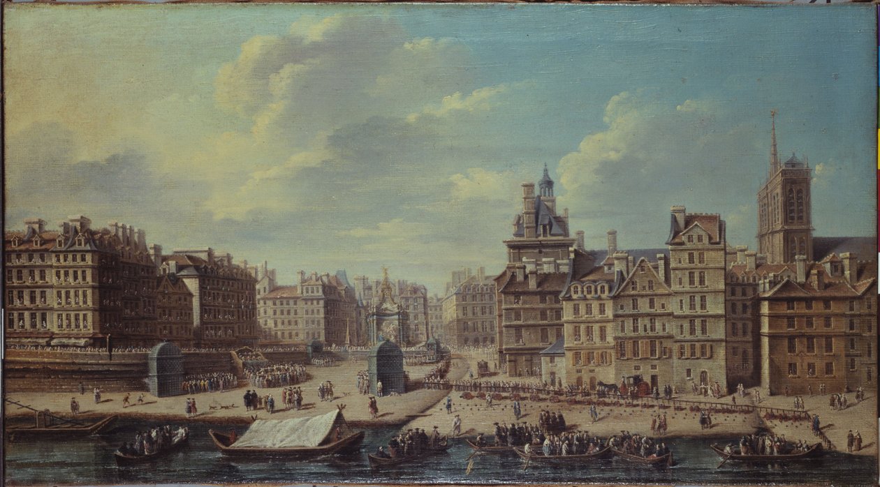 Slavnost na náměstí Place de Grève u příležitosti narození princezny Marie Terezie, dcery dauphina, v červenci 1746. od Nicolas Raguenet