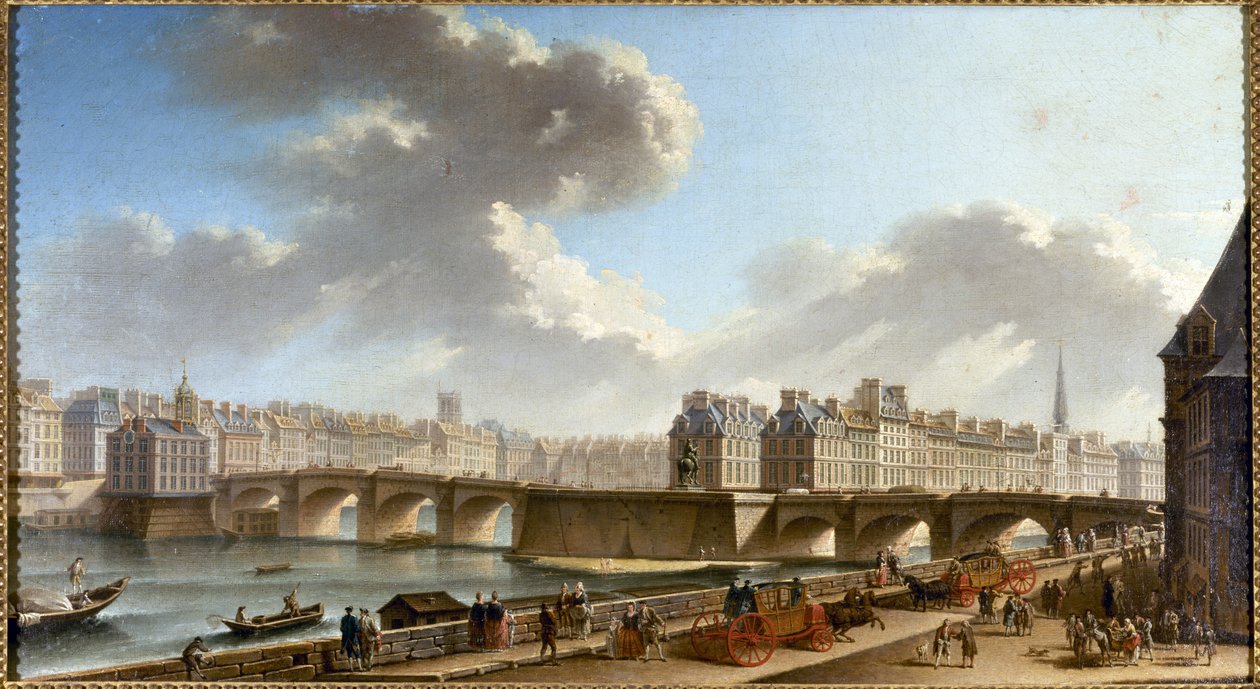 Pont Neuf a výhled na město z nábřeží Conti, kolem roku 1772 (olej na plátně) od Nicolas Raguenet