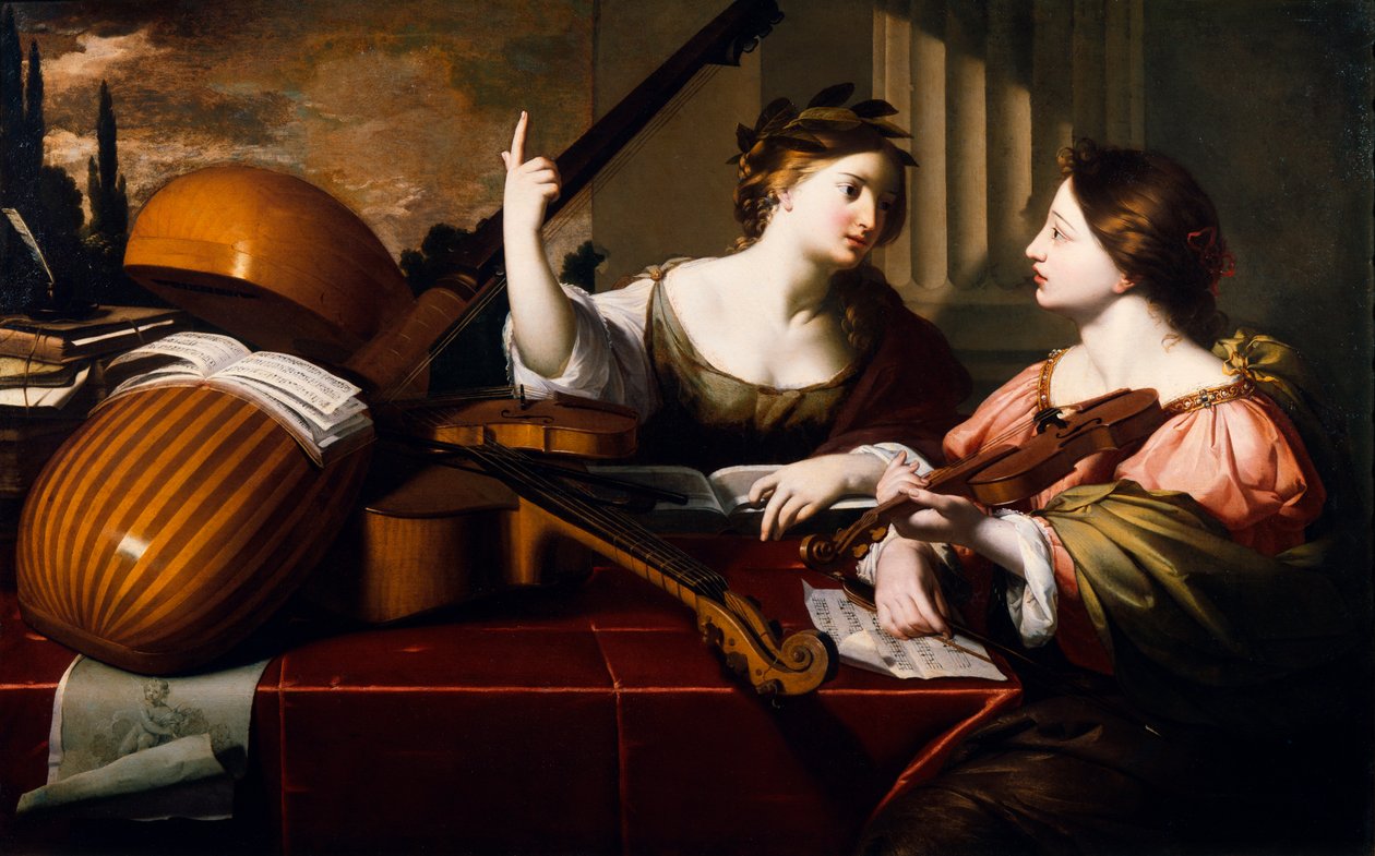 Božská inspirace hudbou, kolem roku 1640 od Nicolas Regnier