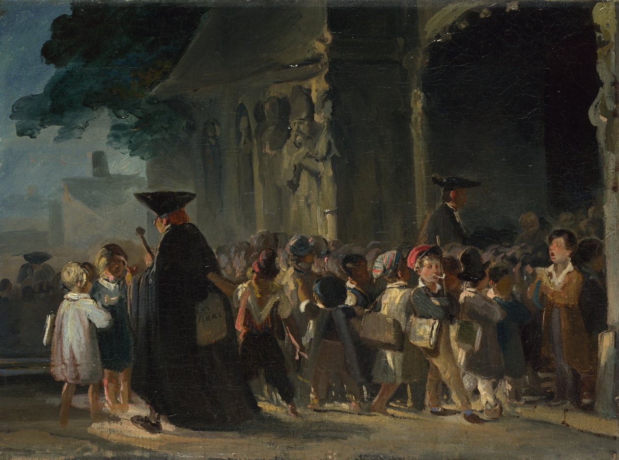 Děti u dveří kostela, mezi 1817 a 1845 od Nicolas Toussaint Charlet