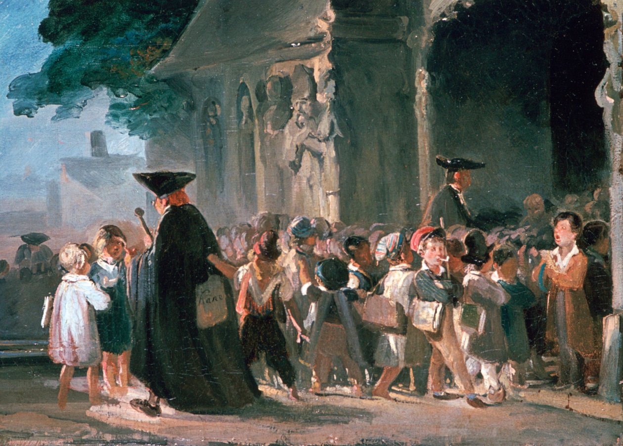 Děti u dveří kostela, c1817-1845. od Nicolas Toussaint Charlet