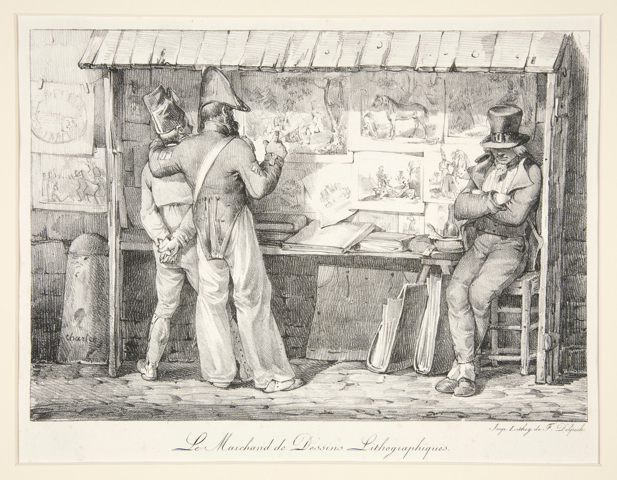 Obchodník s litografickými obrazy od Nicolas Toussaint Charlet