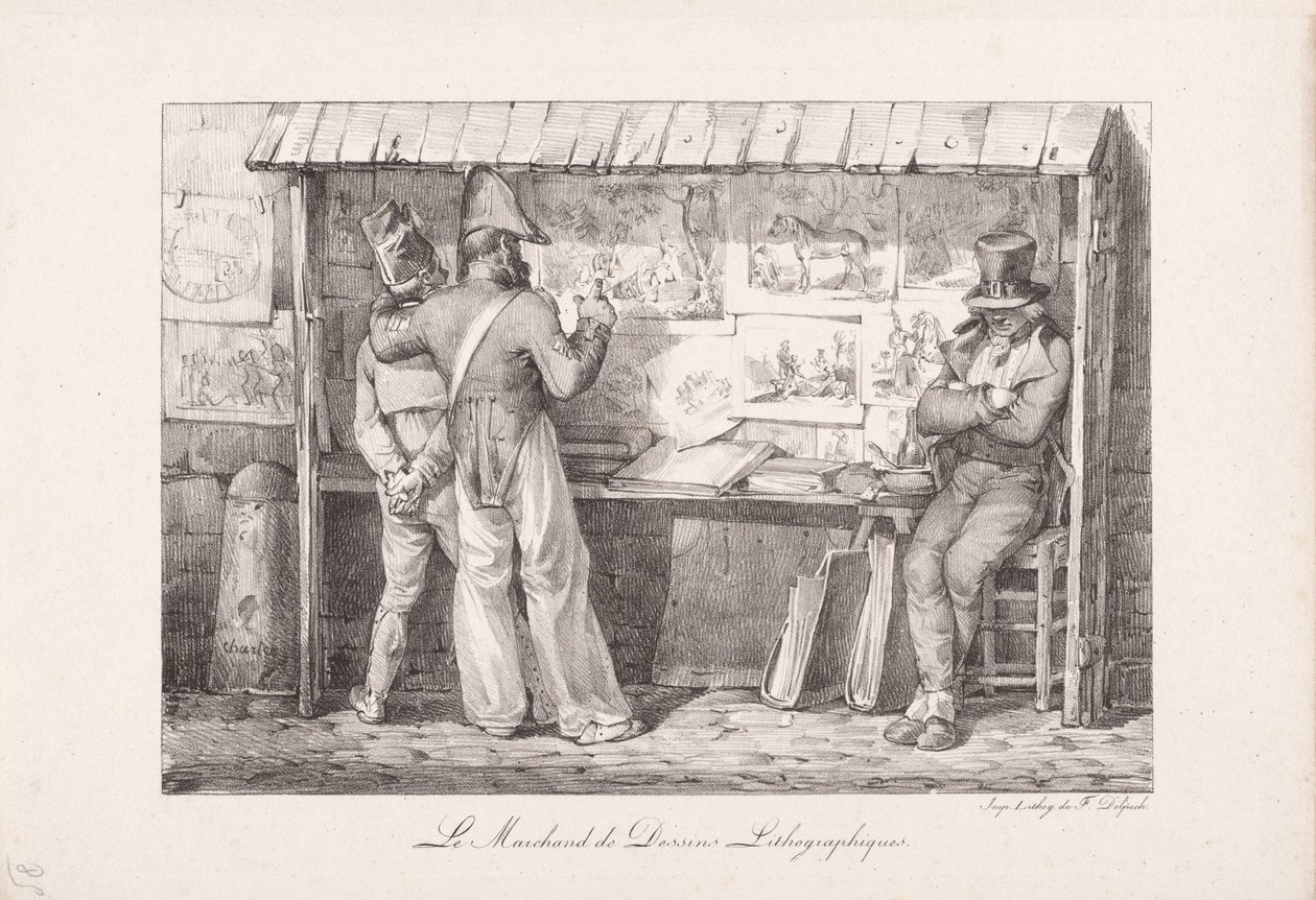 Prodejce litografie od Nicolas Toussaint Charlet