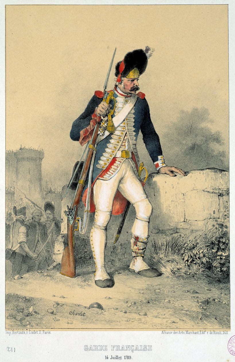 Člen francouzské gardy (14. července 1789). Rytina Nicolase Toussainta Charleta (1792-1845) od Nicolas Toussaint Charlet