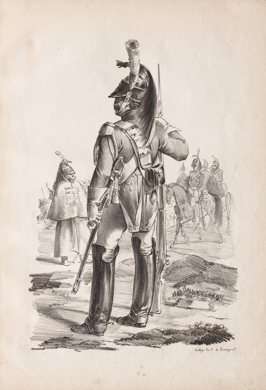 Vojenské kostýmy: Granátník královské gardy, 1814-18. od Nicolas Toussaint Charlet