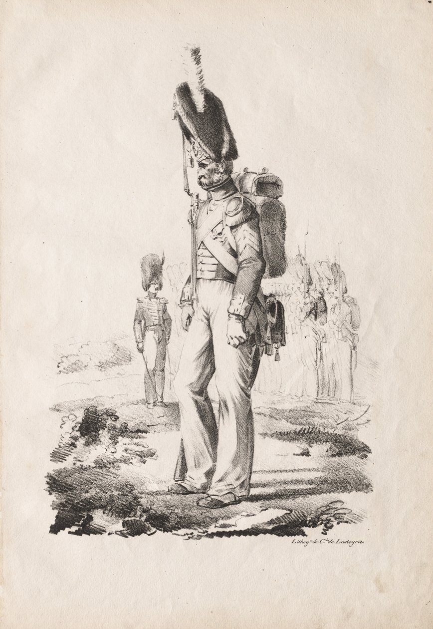 Vojenské kostýmy: Infantry Sargent, 1817-18. od Nicolas Toussaint Charlet